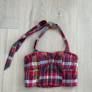 Plaid Halter Top.